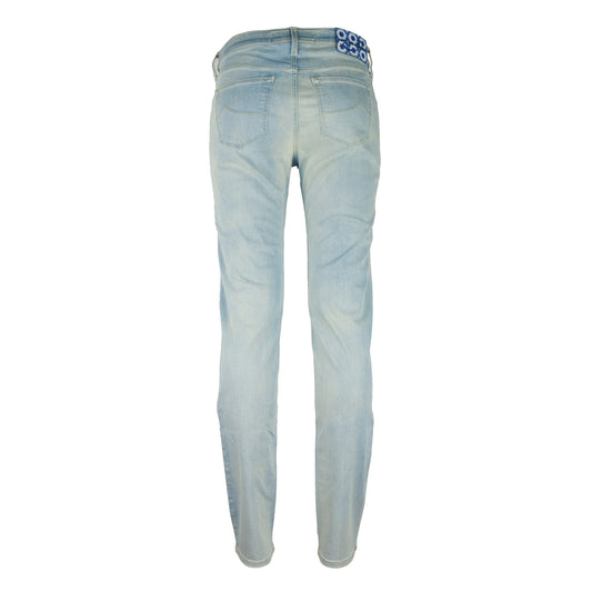 Chic Straight Leg Denim with Leather Accents