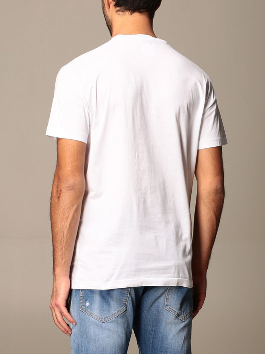 Chic White Cotton Tee with Graphic Accent
