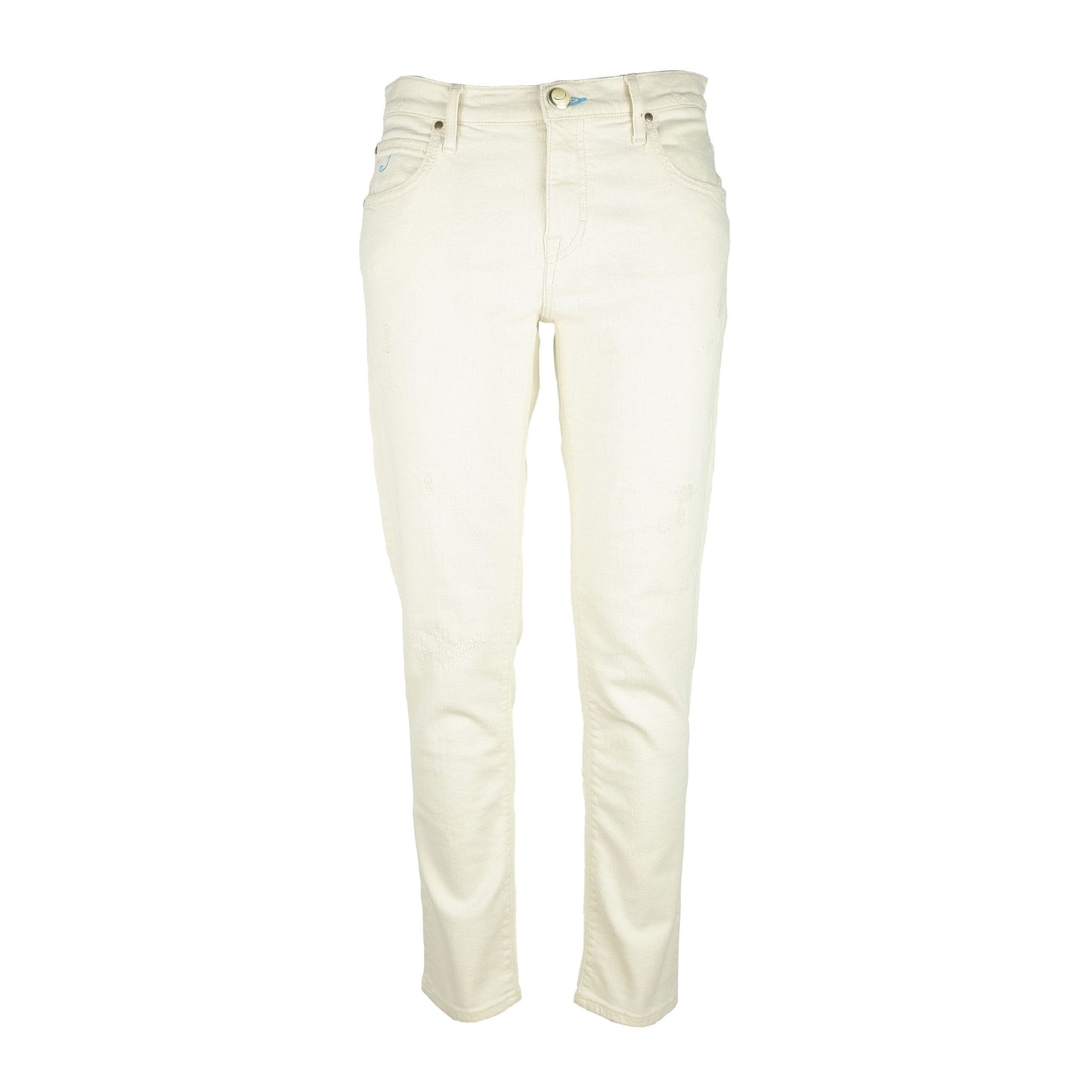 Elegant White Stretch Denim Jeans