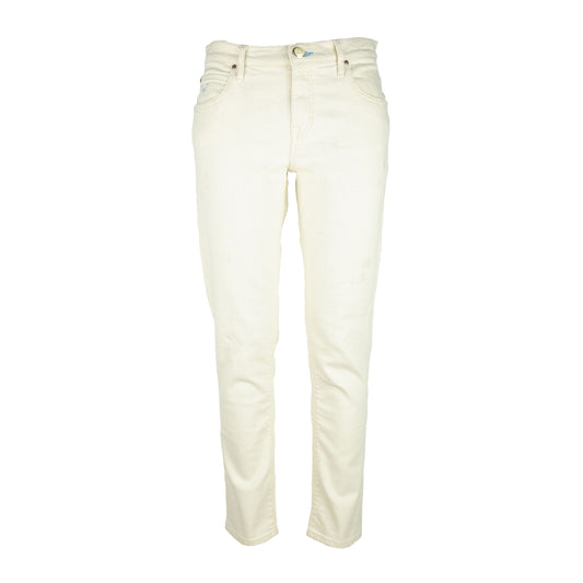 Elegant White Stretch Denim Jeans