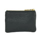 Elegant Black Leather Keychain Zip