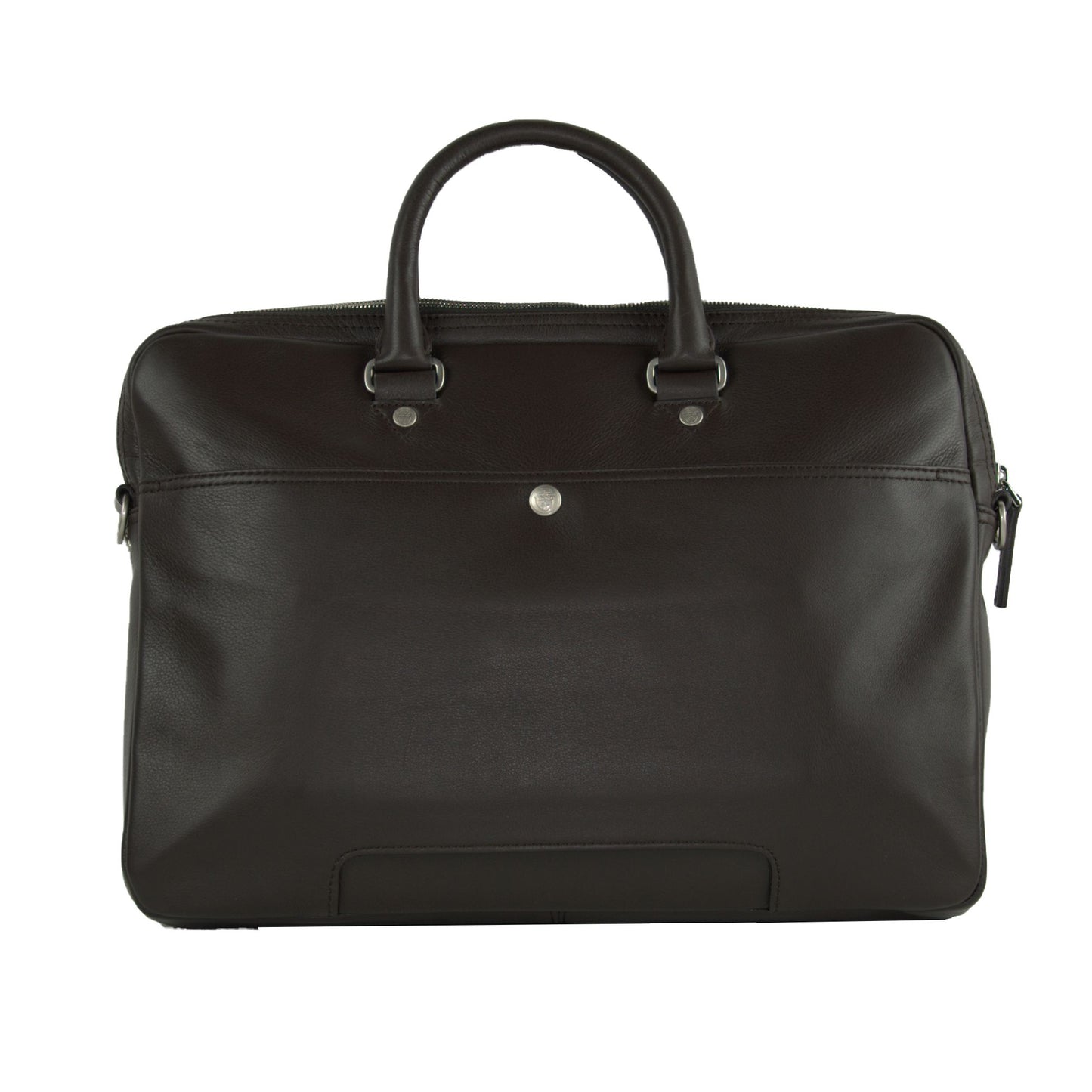 Refined Bovine Leather Briefcase - Manhattan Zipper