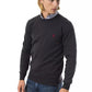 Embroidered Crew Neck Merino Wool Sweater