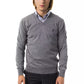 Embroidered V-Neck Extrafine Merino Wool Sweater