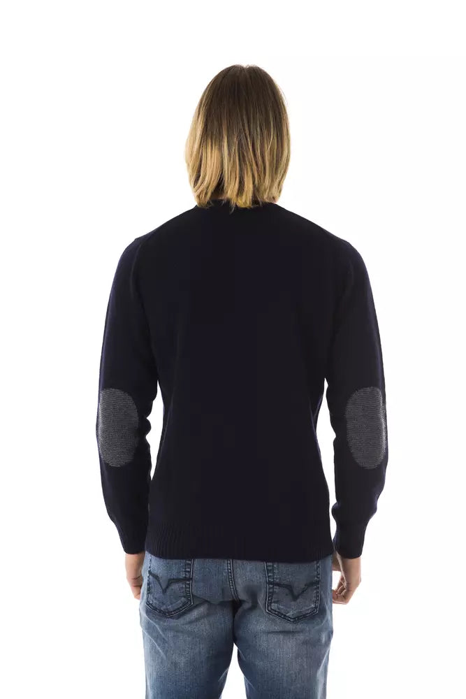 Exquisite Embroidered Crew Neck Wool Sweater