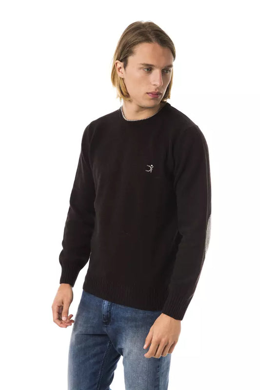 Elegant Embroidered Woolen Crew Neck Sweater