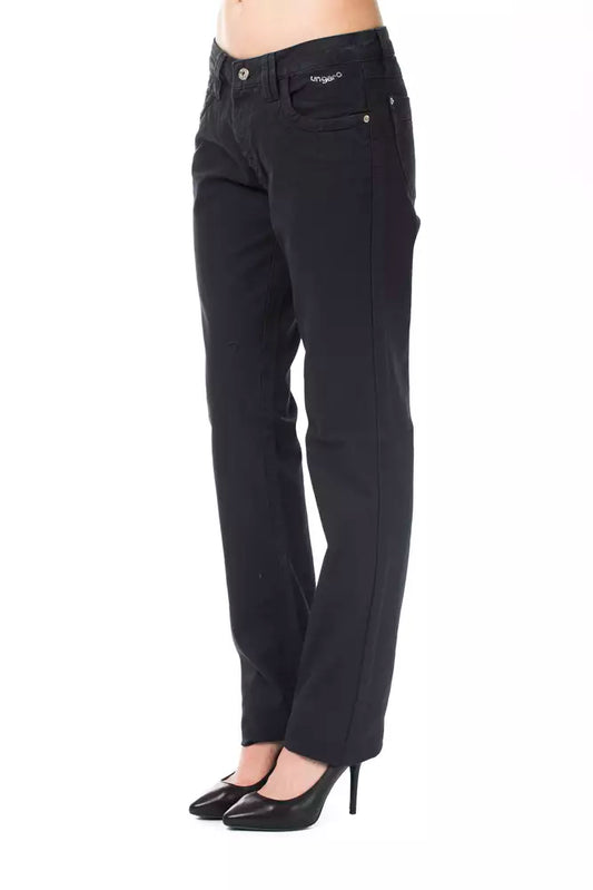 Chic Blue Regular Fit Cotton Pants