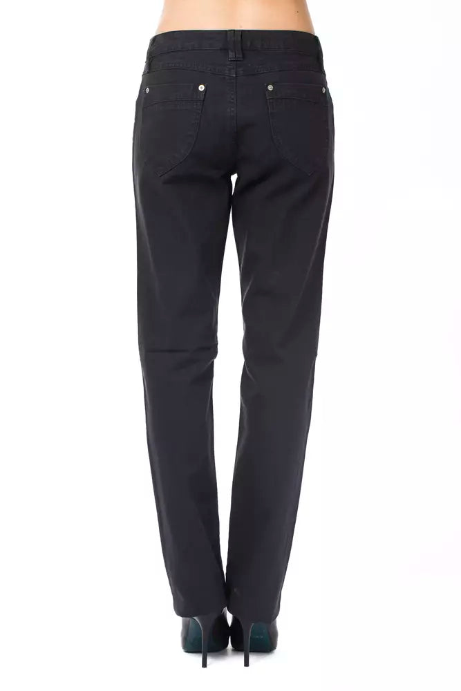 Chic Blue Regular Fit Cotton Pants