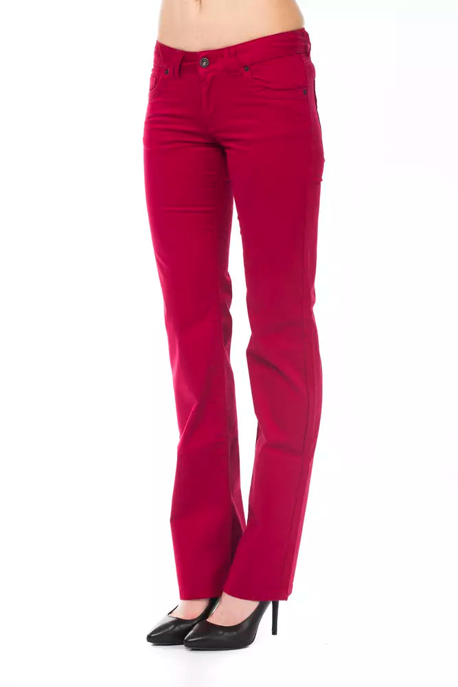 Ravishing Red Regular Fit Pants with Chic Detailing