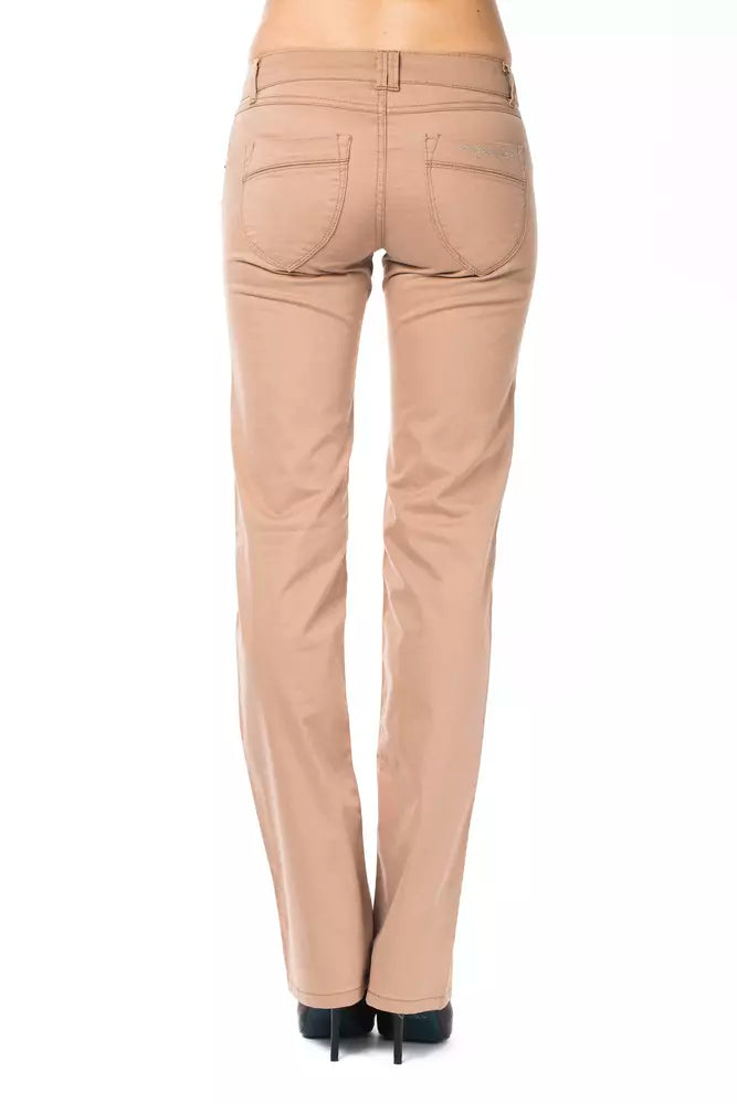 Chic Beige Regular Fit Pants for Women