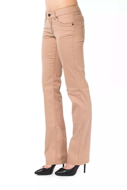 Chic Beige Regular Fit Pants for Women