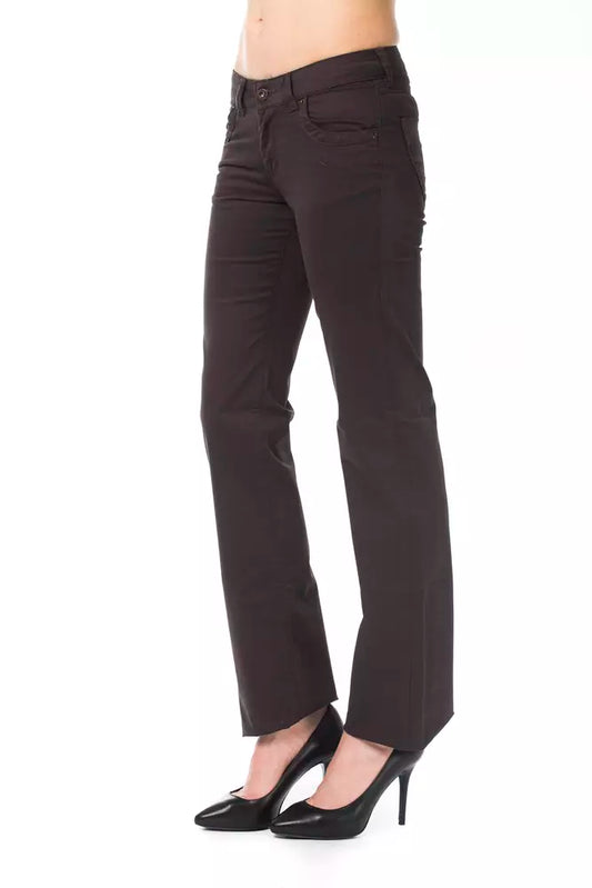 Elegant Brown Regular Fit Designer Pants