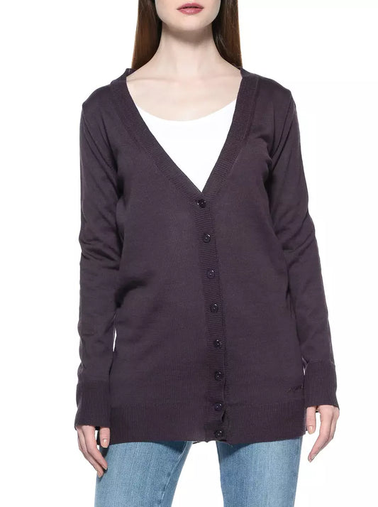 Violet Logo Embellished Long Cardigan