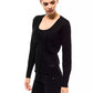 Chic V-Neck Logo Sweater - Wool & Acrylic Blend