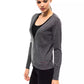 Elegant V-Neck Sweater with Chic Logo Detail