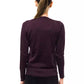 Elegant Purple V-Neck Wool Blend Sweater