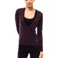 Elegant Purple V-Neck Wool Blend Sweater