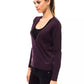 Elegant Purple V-Neck Wool Blend Sweater