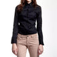 Chic Slim Fit Black Shirt with Medium Collar