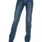 Chic Regular Fit Blue Jeans with Unique Logo Detail