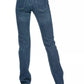 Chic Regular Fit Blue Jeans with Unique Logo Detail