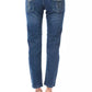 Chic Light Blue Capri Jeans with Button Details