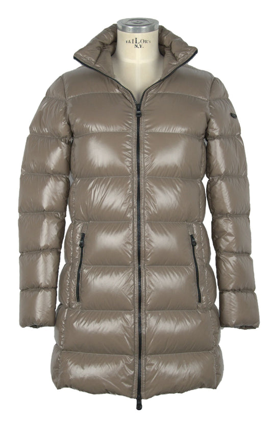 Chic Long Down Jacket in Super-Shiny Nylon
