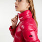 Chic Fuchsia Long Down Jacket for Stylish Warmth