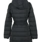 Chic Quilted Hooded Coat with Waist Belt