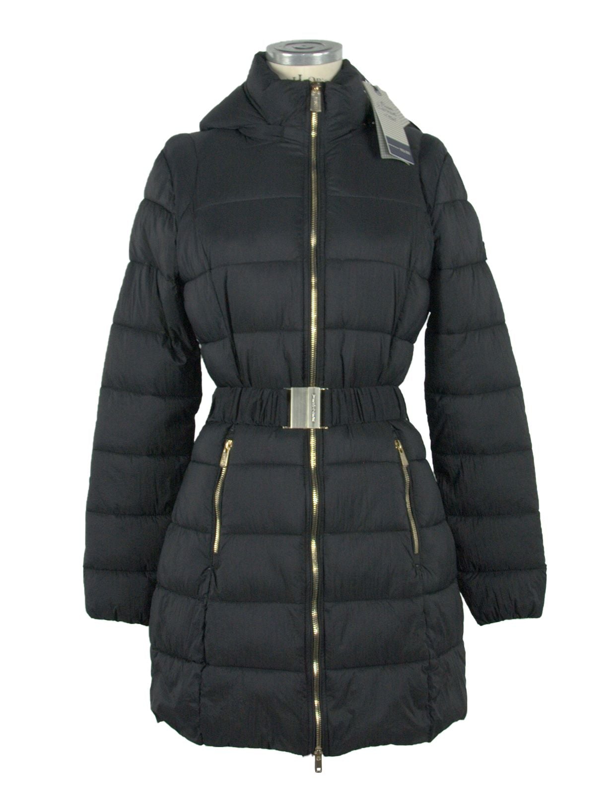 Chic Quilted Hooded Coat with Waist Belt
