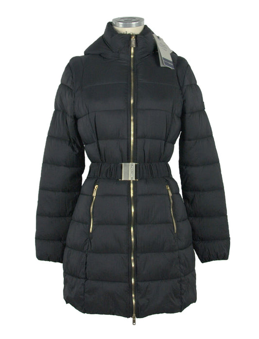 Chic Quilted Hooded Coat with Waist Belt