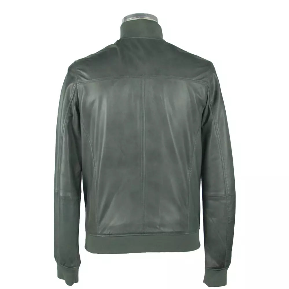 Elegant Green Leather Jacket