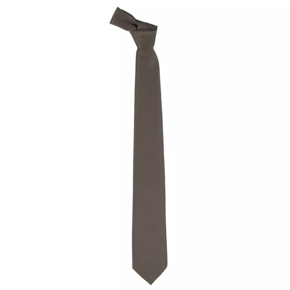 Elegant Silk Brown Tie - Refined Accessory for Men