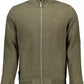 Sleek Green Zippered Sweatshirt with Embroidery