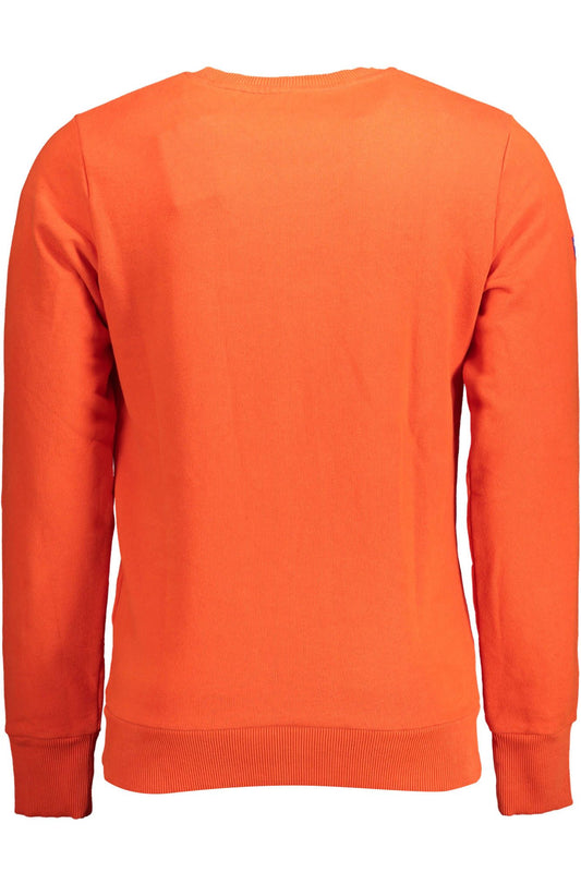 Chic Orange Cotton Sweatshirt with Embroidery