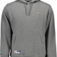 Casual Gray Hooded Sweatshirt with Embroidery