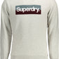 Chic Gray Cotton Sweatshirt with Logo Embroidery