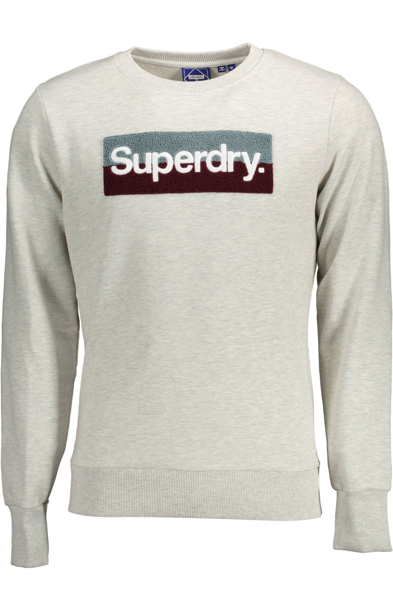 Chic Gray Cotton Sweatshirt with Logo Embroidery