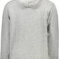 Sleek Gray Hooded Cotton Sweatshirt with Logo