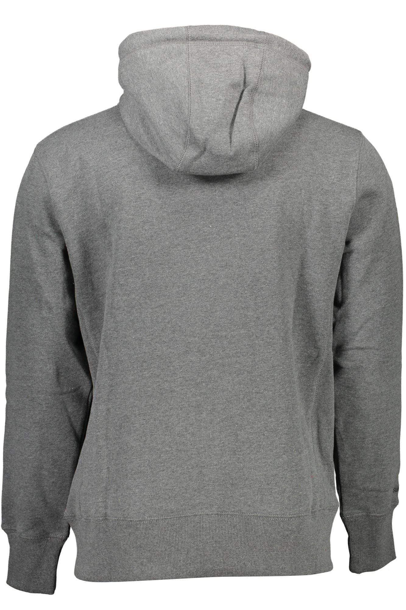 Casual Gray Hooded Sweatshirt with Embroidery