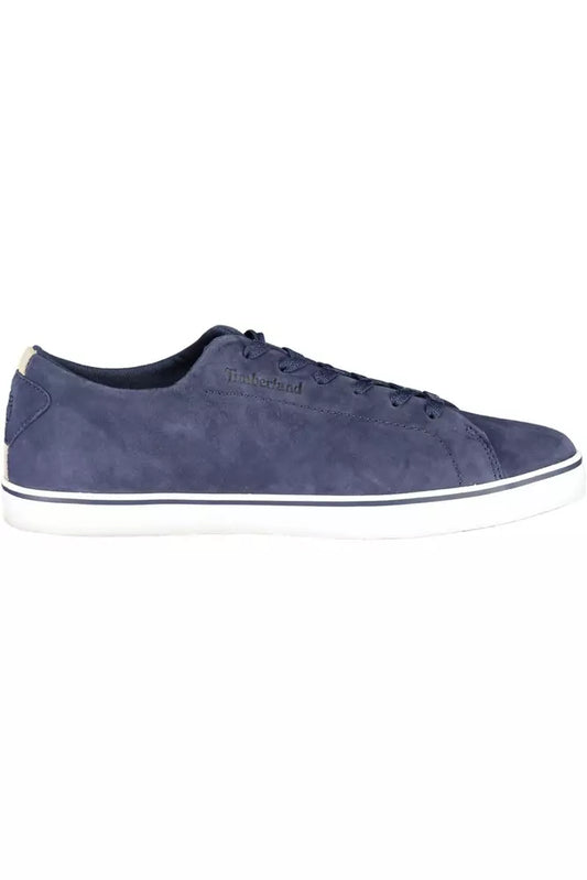 Sleek Blue Lace-Up Sneakers with Contrasting Sole