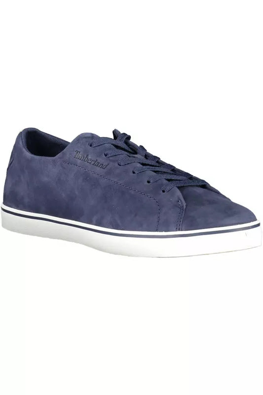 Sleek Blue Lace-Up Sneakers with Contrasting Sole