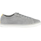 Chic Gray Leather Sneakers with Contrast Detail