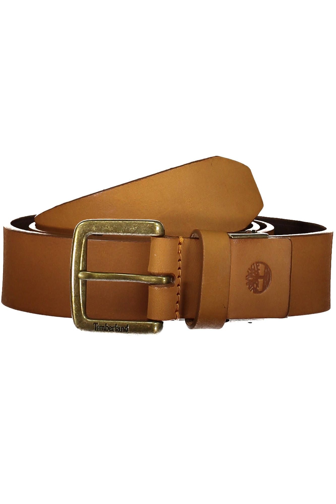 Sleek Beige Leather Belt with Metal Buckle