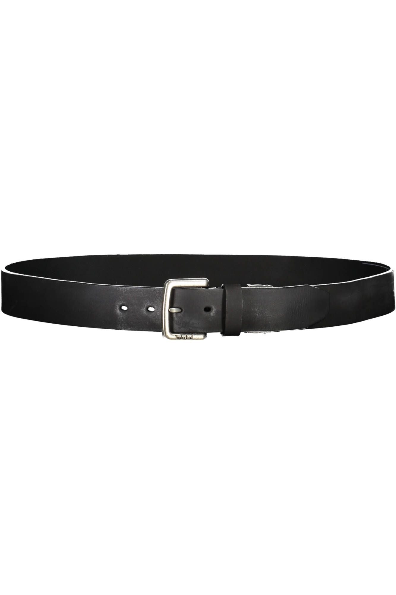 Sleek Black Leather Belt with Metal Buckle