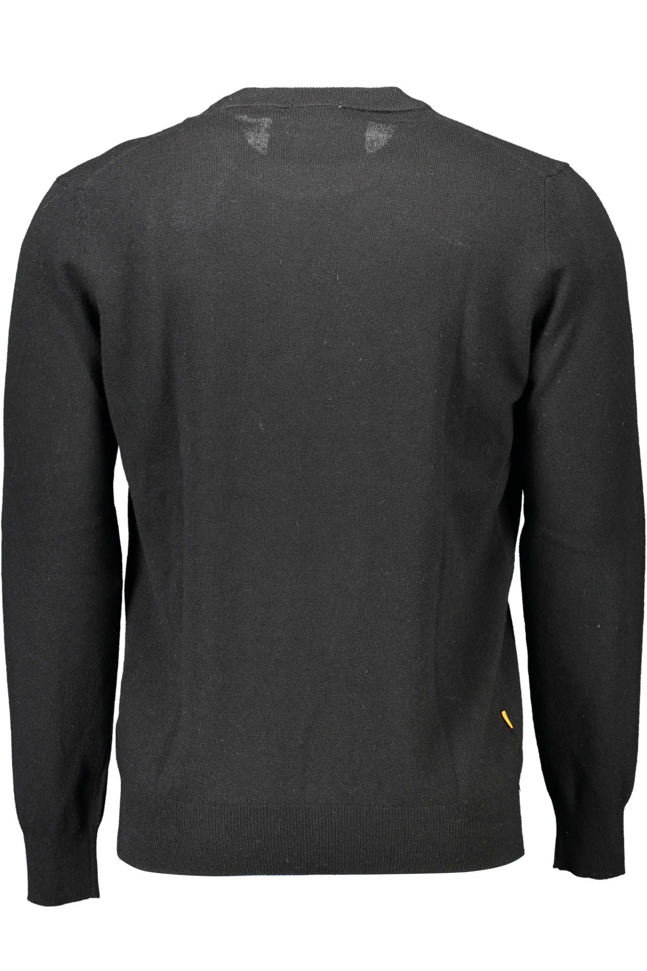 Sleek Black Wool Sweater with Classic Logo