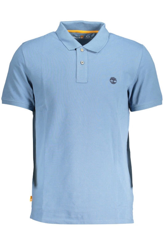 Chic Blue Cotton Polo with Embroidered Logo