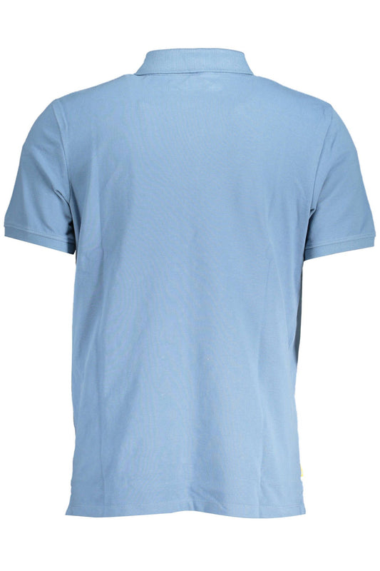 Chic Blue Cotton Polo with Embroidered Logo