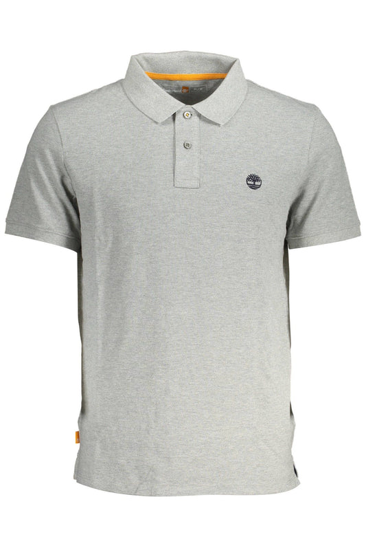 Elegant Gray Cotton Polo Shirt