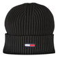 Sleek Embroidered Logo Cap in Black